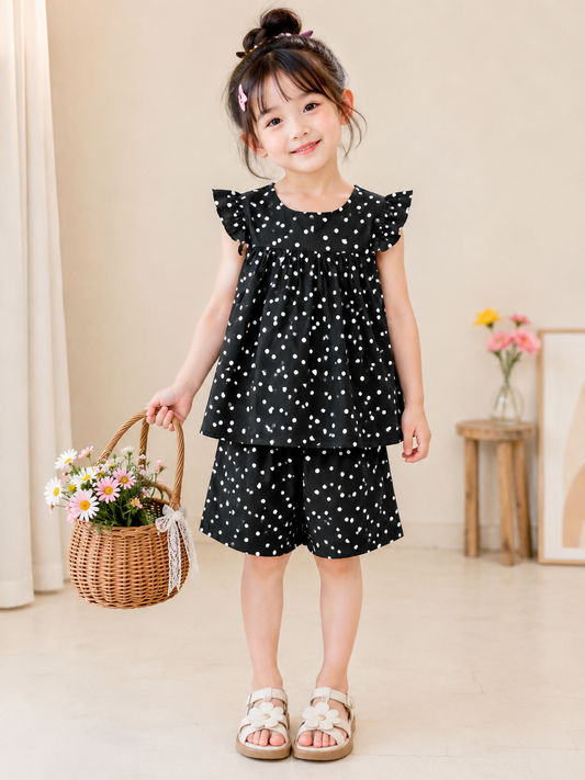 Midnight Polka Dot Elegance Co-Ord Set