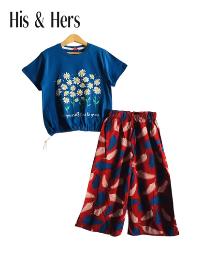 Daisies Print Blue T-Shirt & Lillen Flapper 205