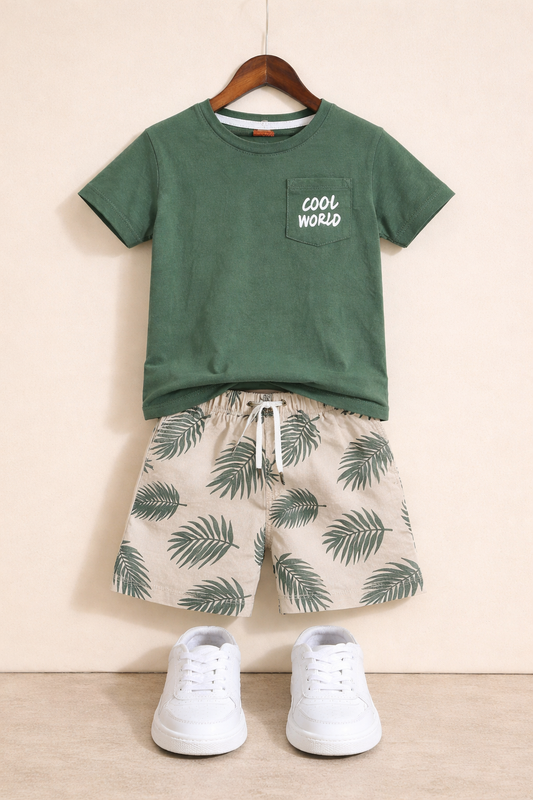 Cool World Green Pocket T-Shirt Nicker Suit 509