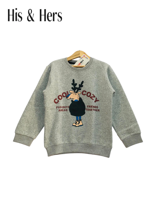Cool Cozy Grey  Sweatshirt Boys