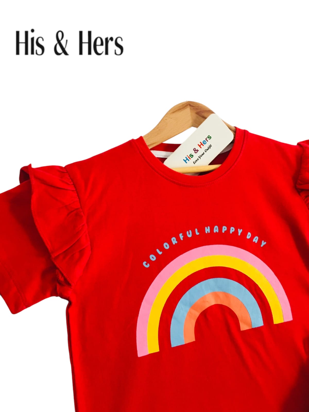 Rainbow Kid's Red T-Shirt & Cotton Flapper Girls 110