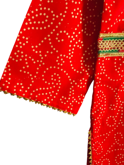 3PCS Net Dubatta Red Girls Suit 243