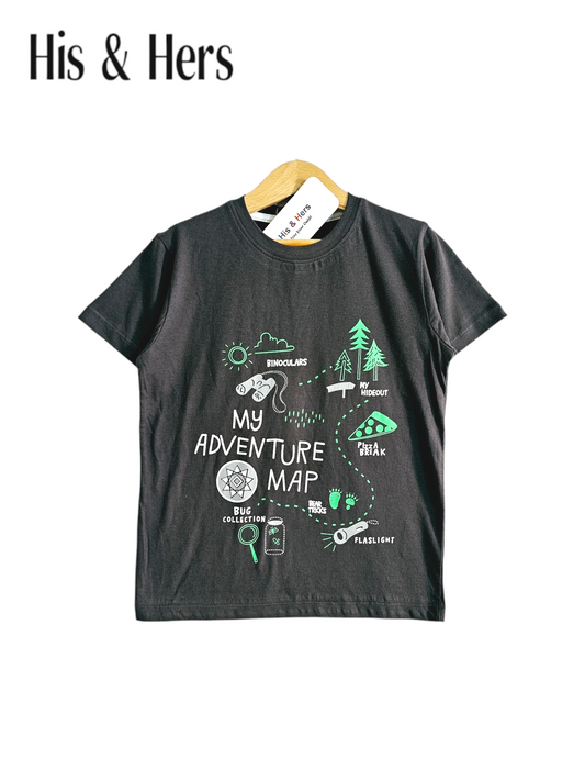 Adventure Map Kid's Smog Gray T-Shirt Boys 110