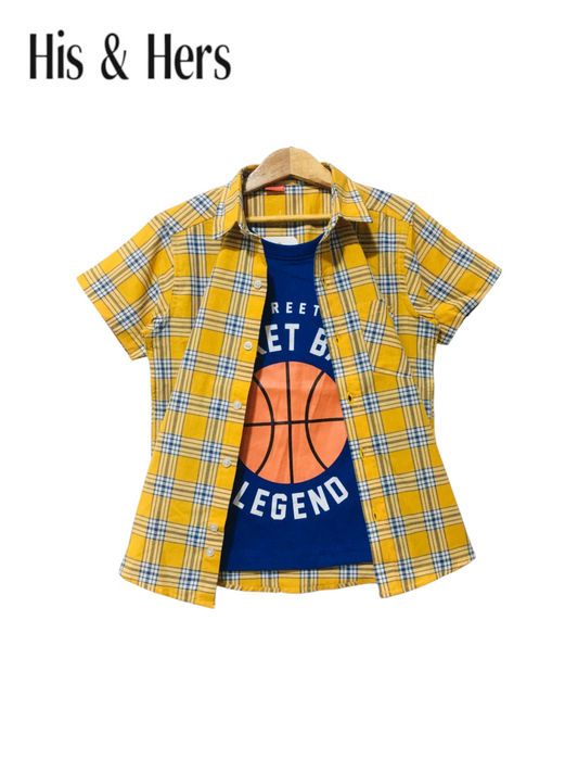 Blue Checked Yellow Legend Double Casual Shirt 250