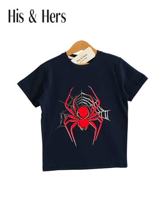 Spider Print Navy T-Shirt Boys 121