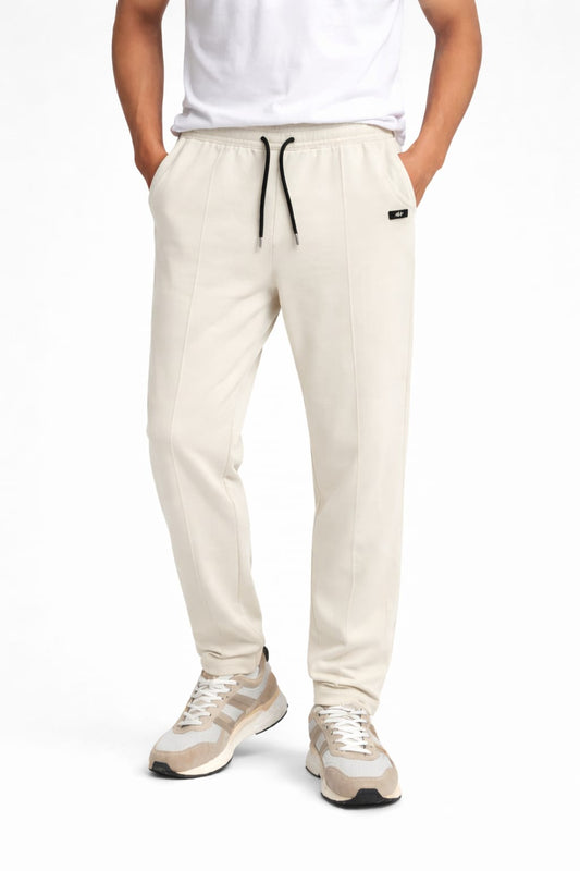 Off white men’s sweatpants with pockets  soft fabric joggers for daily wear in Pakistan