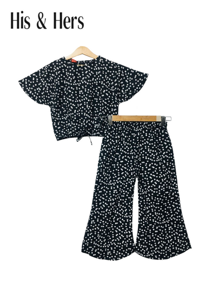 Hearts and Circles Allover Print Black Skate Fish Girls 231