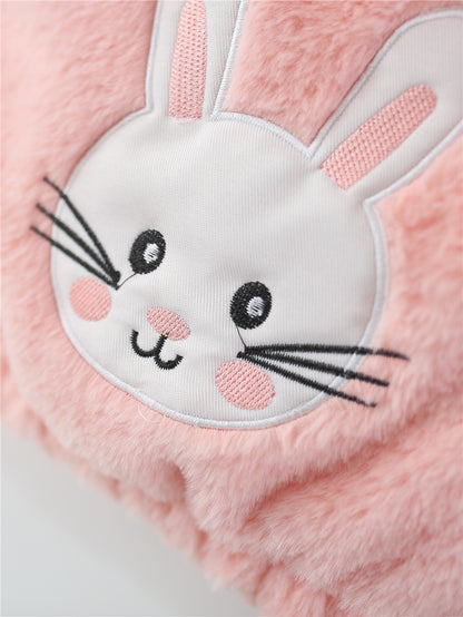 Pink Bunny Plush Winter Coat for Girls