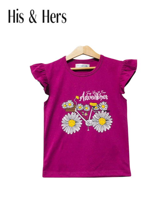 Adventures Deep Pink  T-Shirt Girls