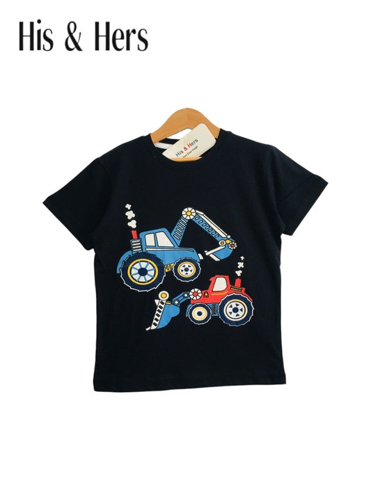 Crane & Digger Print BlackT-Shirt Boys 104