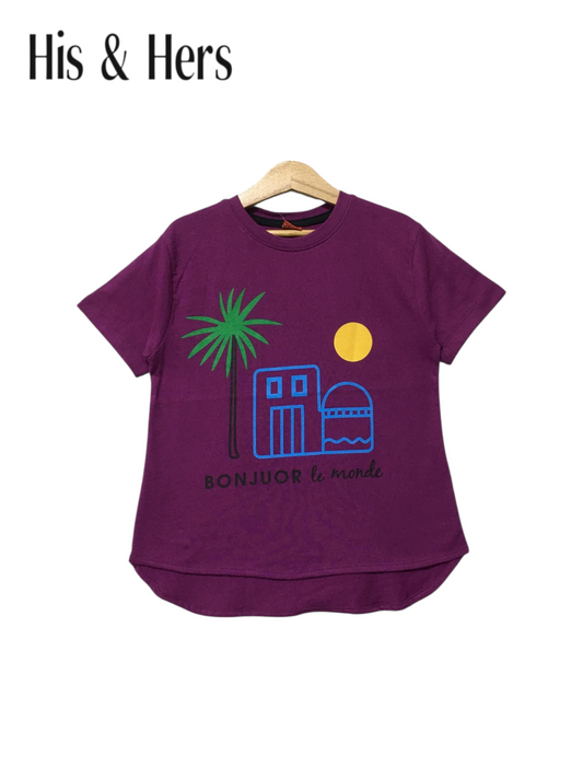 Bonjuor Purple T-Shirt Girls