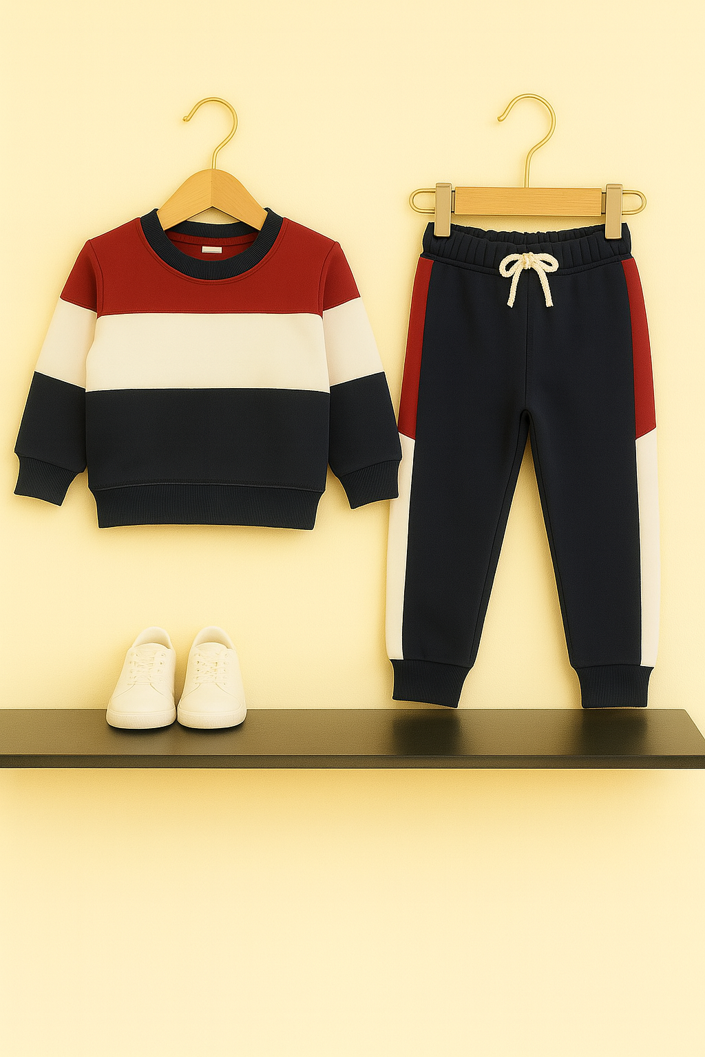 Color Block Red, White & Navy Boys Tracksuit 422