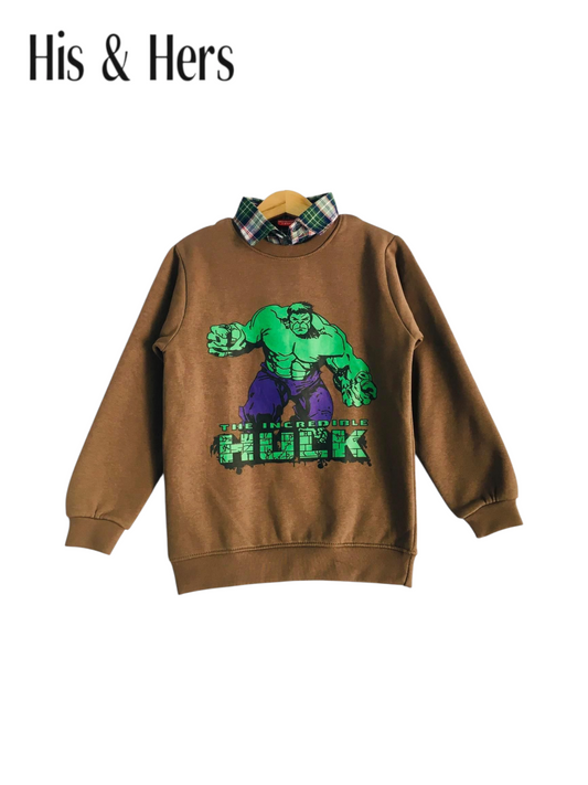 Hulk Chocolate Brown Double Sweat Shirt 416