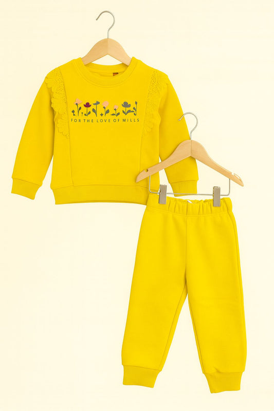 Girls’ Sunshine Yellow Floral Tracksuit 296
