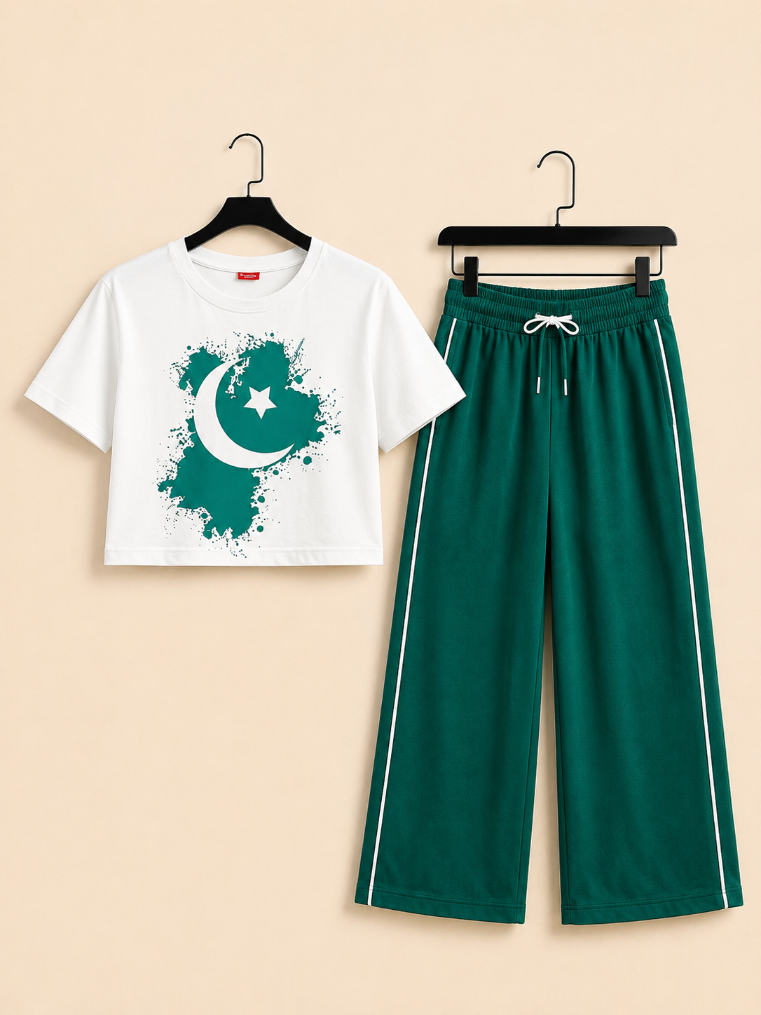 14 August Pakistan Map Printed Baggy Track Suit