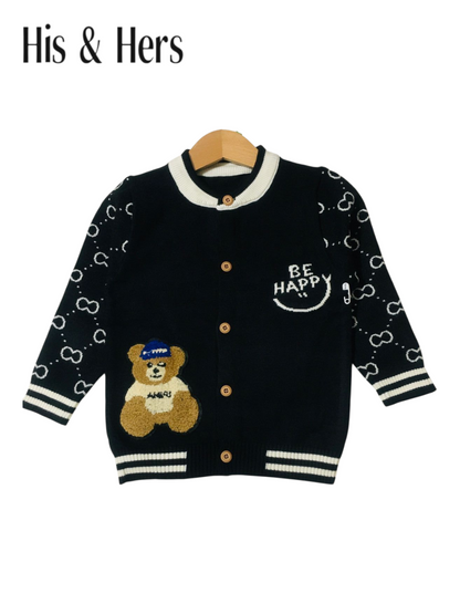 HAPPY Knitted Black Sweater Cardigans Boys