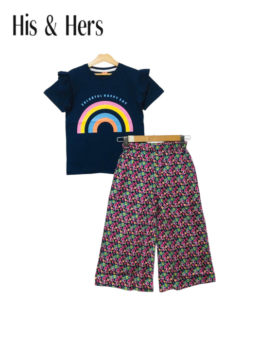 Rainbow Black T-Shirt & Cotton Flapper Girls 431