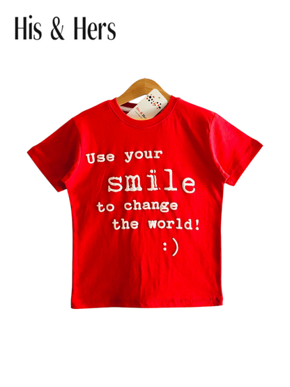 Smile Quotes Red T-Shirt Boys 213
