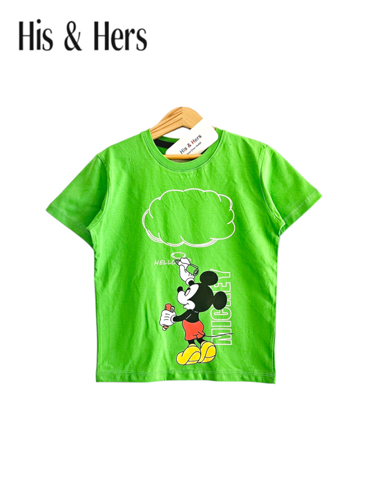 Mickey Mouse Kid's Green T-Shirt Boys 110