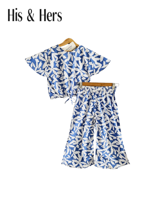 White Flowers All Over Print Skate Fish Girls [1-4 Year] 233