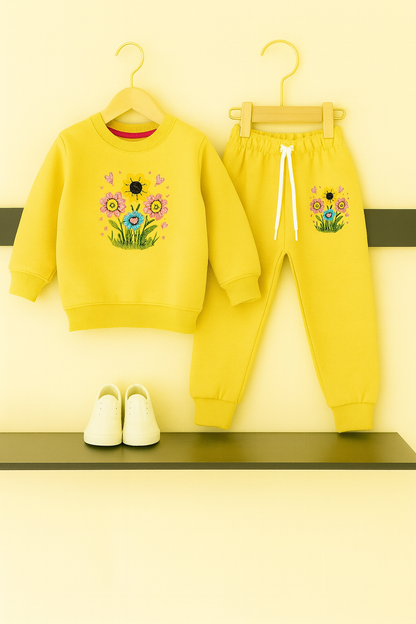 Sunny Bloom Embroidered Fleece Tracksuit Set 116