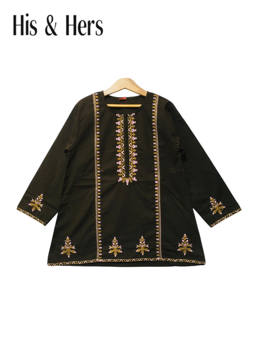 Embroidered Chocolate Girls Top 232