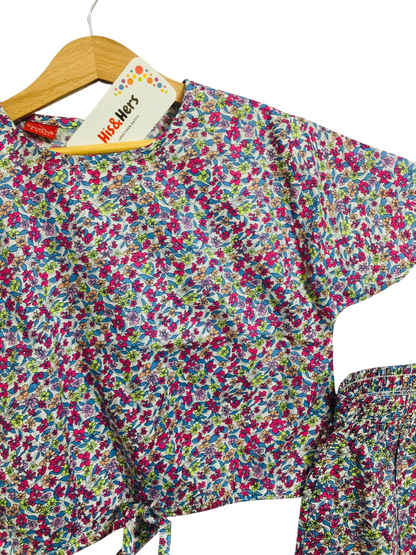 Pink & Green  Flowers Skate Fish Girls 404
