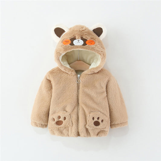 Brown Furry Bear Hoodie Jacket