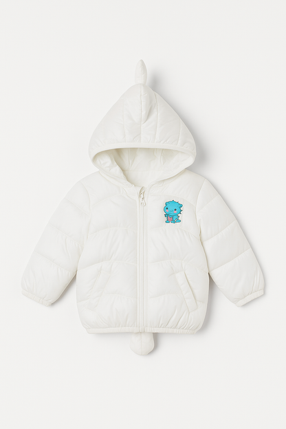 Imported Puffer Jacket 3D Tail - Shiny White