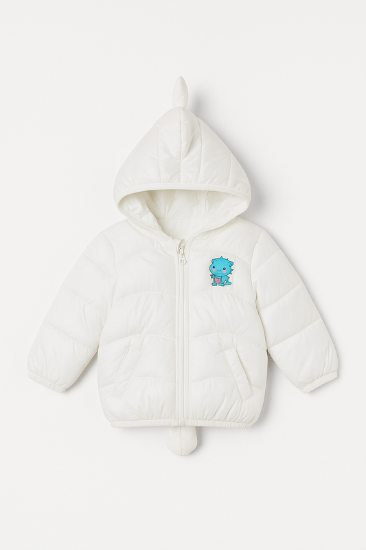 Imported Puffer Jacket 3D Tail - Shiny White