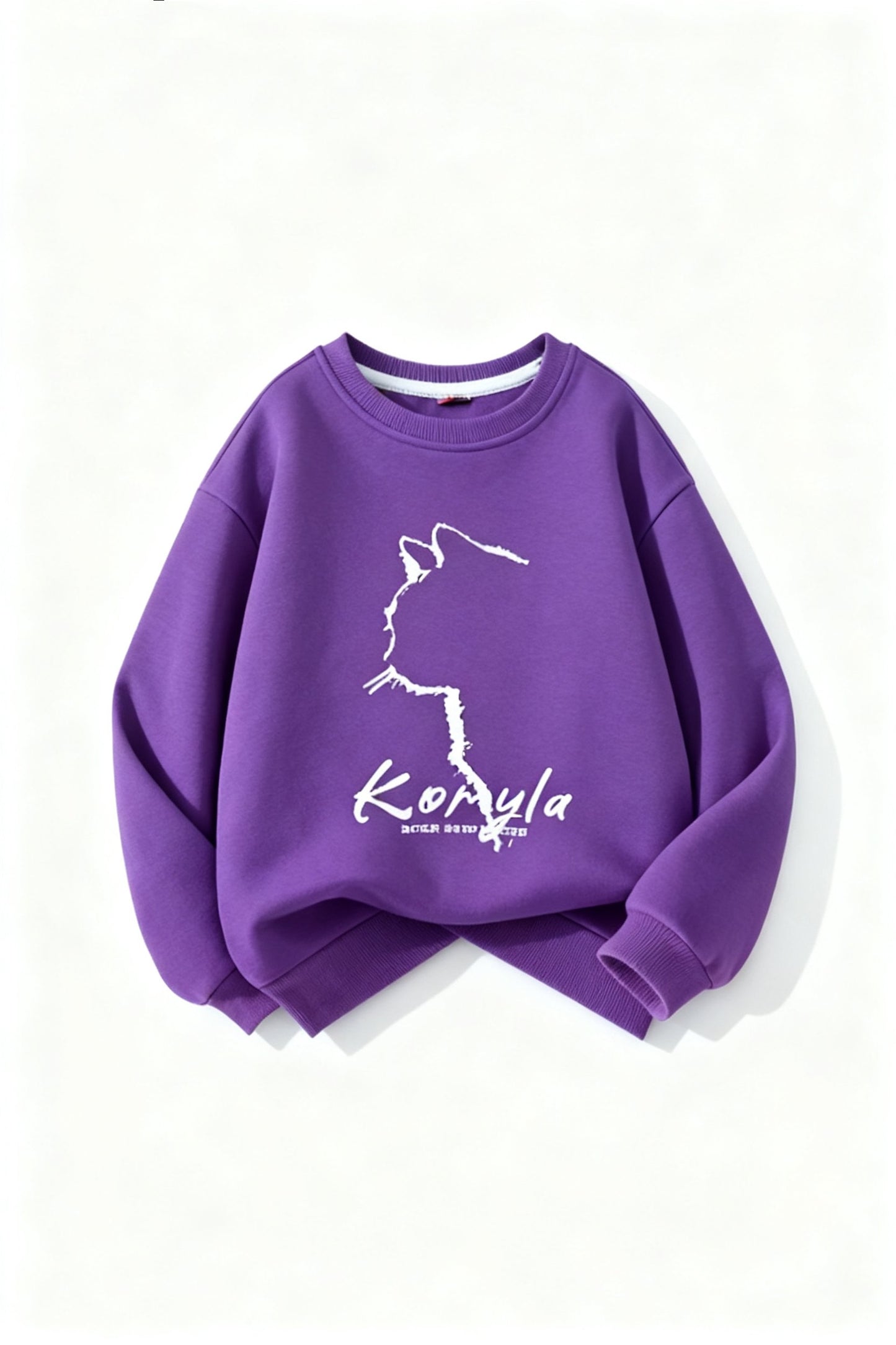 Kids Purple Sweatshirt – Cat Print 234