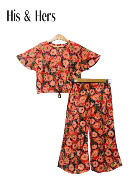 Flowers Allover Print Carrot Skate Fish 237