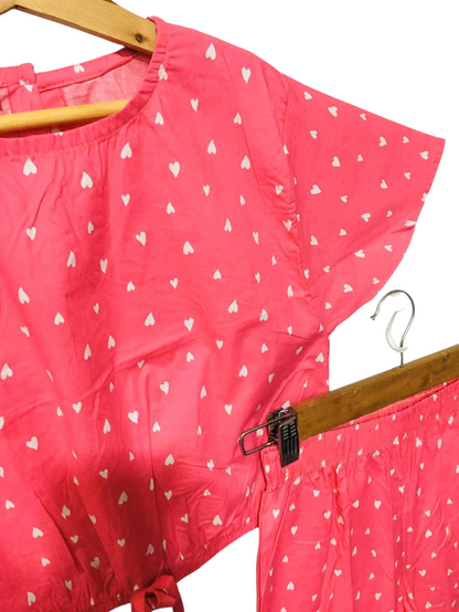 Heart Print Pink Skate Fish Girls 232