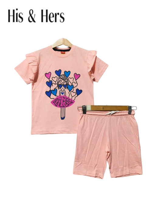 Heart Balloons Pink Nicker Suit Girls