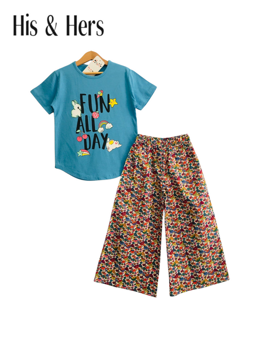 Fun All Day Blue T-Shirt &Cotton Flapper 203