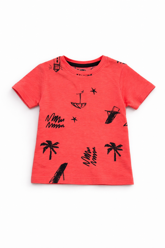 Beach Vibes Printed Carrot T-Shirt 429 + 428