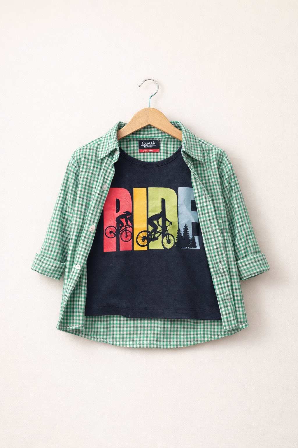 RIDE Printed Double Casual Shirt- Green Check 113