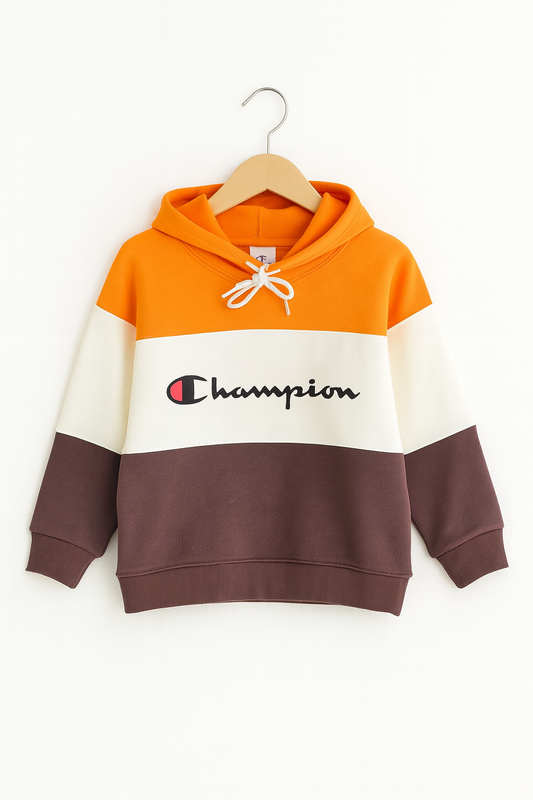 Champion Orange White Brown Hoodie 286