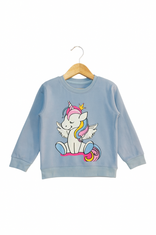 Unicorn Light Blue Sweatshirt Girls 434