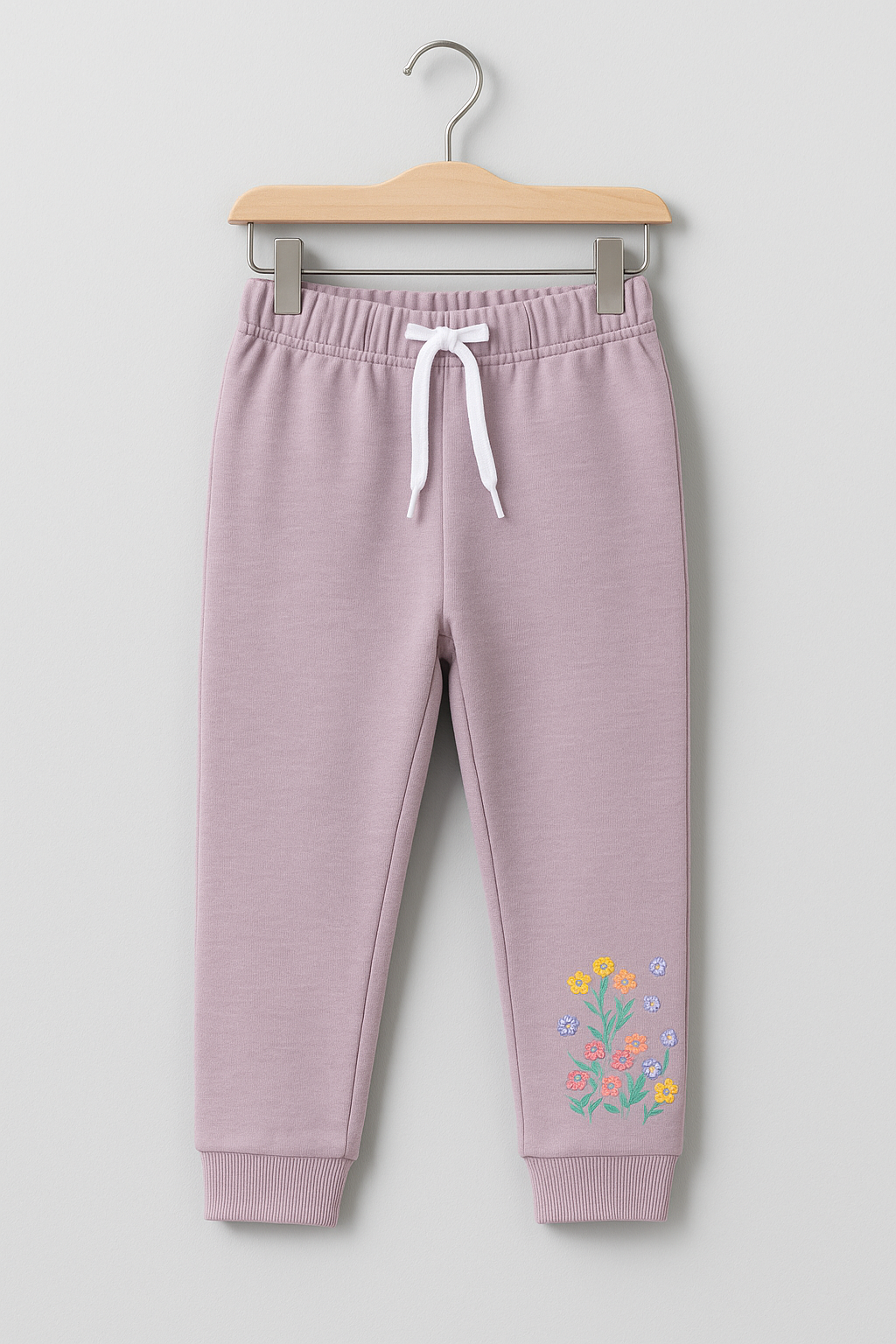 🌸 Lilac Bloom Embroidered Jogger Pants 🌸