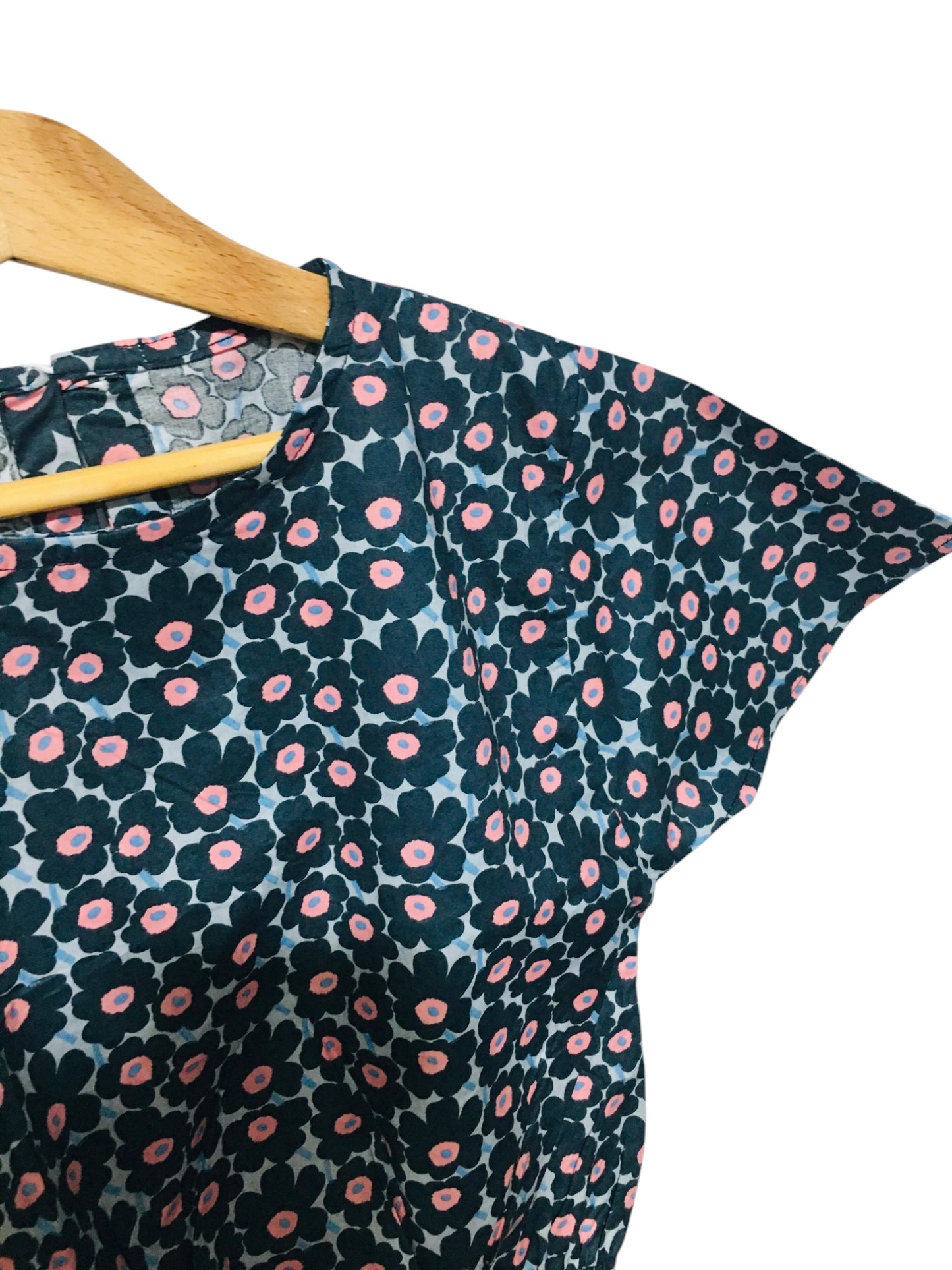 Navy Flowers Allover Print Skate Fish Girls 229