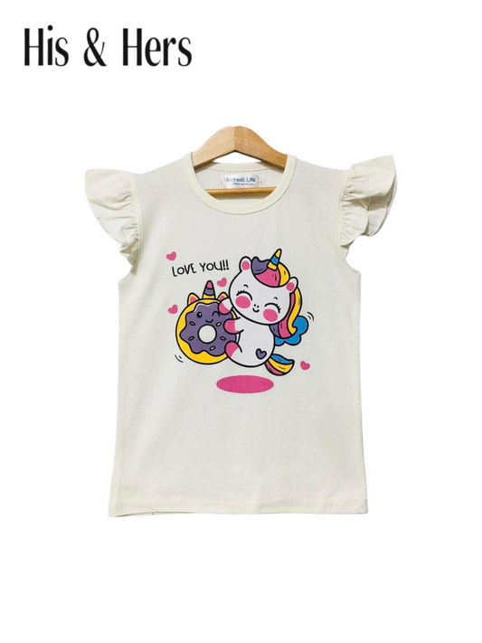 Dinocorn Sleeveless White T-Shirt Girls 431