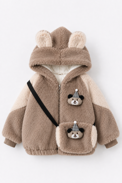 Teddy Pouch Fur Jacket - Camel 103