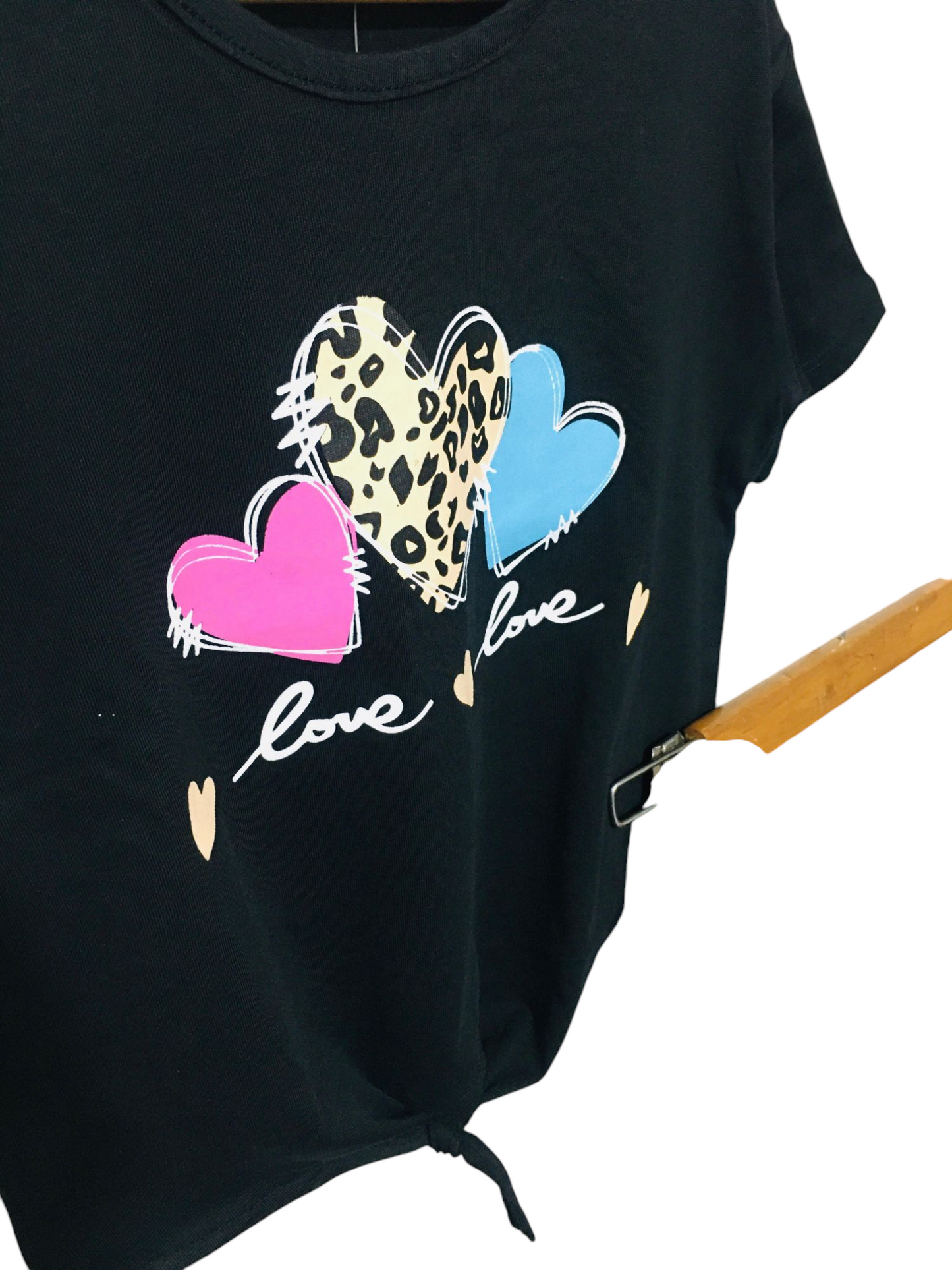 Love&Love  Black T-Shirt &Cotton Flapper Girls 201