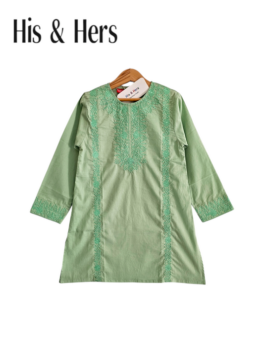 Embroidered Pistachio Girls Top 103