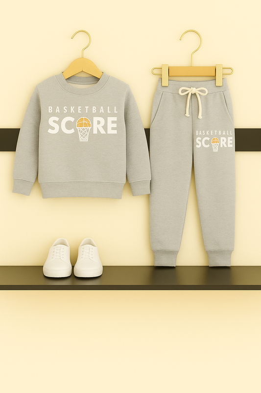 Boys’ Grey Basketball Tracksuit – “Score”423