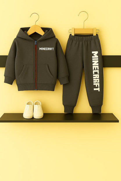 MINECRAFT Chocolate Brown Zipper Hoodie Tracksuit 308