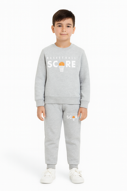 Boys’ Grey Basketball Tracksuit – “Score”423