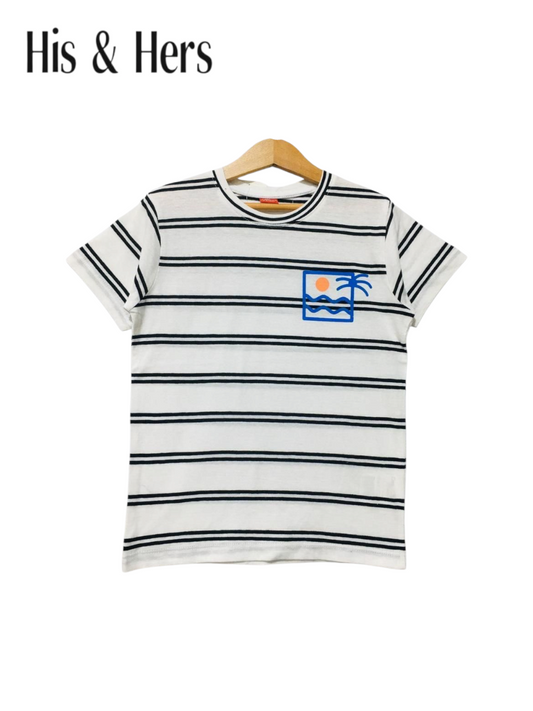 Tree Logo Black Stripped White T-Shirt Boys 449