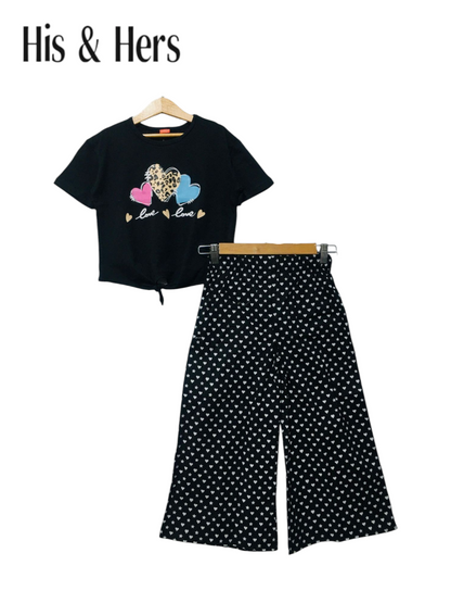 Love&Love  Black T-Shirt &Cotton Flapper Girls 201